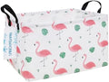 Rectangular Collapsible Leaf Flamingo Storage Basket Nursery Organizer by LANGYASHAN
