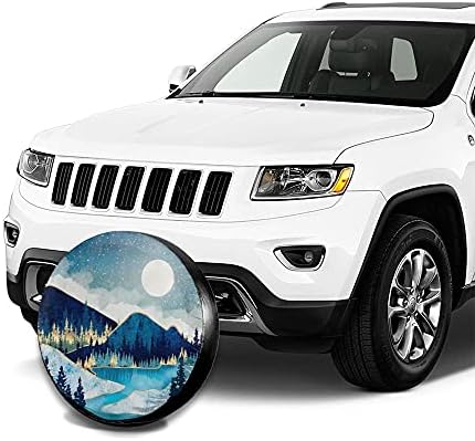 Blue Gold Spare Tire Cover Mountain Tree Star Wheel Cover 16 Inch - Image 4