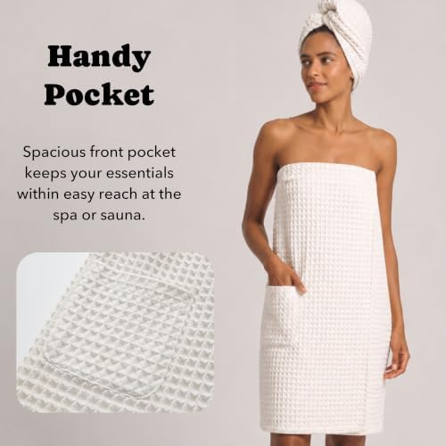 Luxury Organic Japanese Cotton Waffle Body Towel Wrap - Image 4