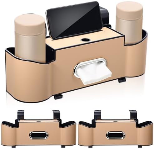 LemonRoad 2 Pack Car Seat Back Storage Box, Tissue 2 Cup Holders by Unknown