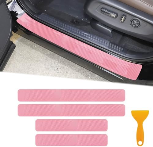 4PCS Car Door Sill Protector 3D Carbon Fiber by LANZMYAN