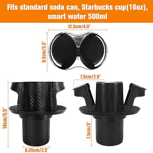 Double Cup Holder for Car, 2 in 1 Extra Cup Insert - Image 2