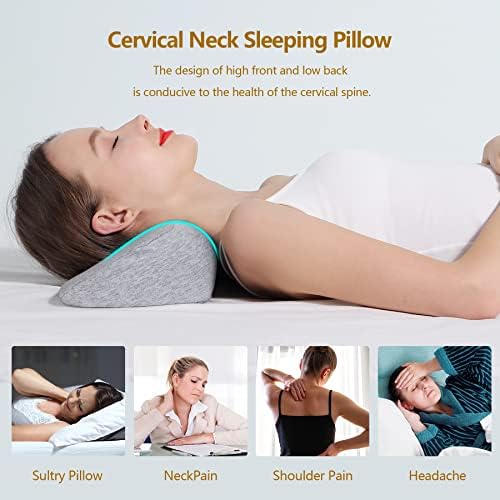 Cervical Neck Pillows for Pain Relief Sleeping, Memory Foam Neck Bolster Pillow - Image 2