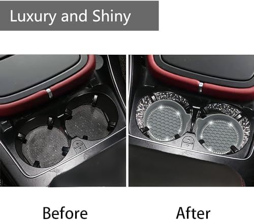 NBTEPEM 4pcs Bling Car Cup Holder Coaster, 2.75 inch Anti-Slip Shockproof - Image 3