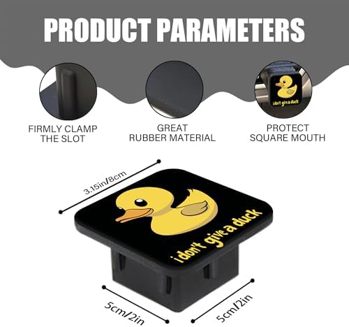 Funny Duck Trailer Hitch Cover I Don't Give a Duck Square 2 Inch Receiver Tube - Image 2