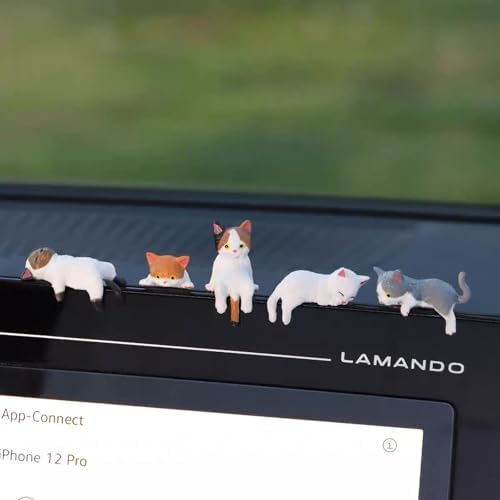10 Pcs Cute Cat Car Accessories Funny Resin Cat Figurines - Image 3