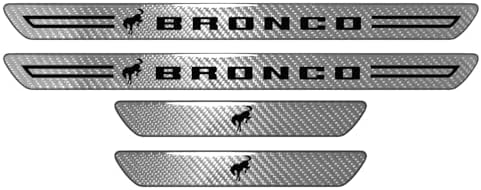 iPick Image for Ford Bronco Silver Real Carbon Fiber 4 Pcs Universal Door Sill - Image 2
