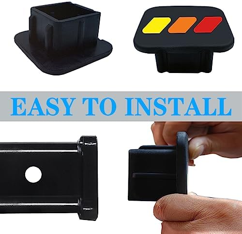 2 Inch Tri-Color 3 Color Logo Trailer Hitch Tube Cover Plug Cap, Rubber - Image 5