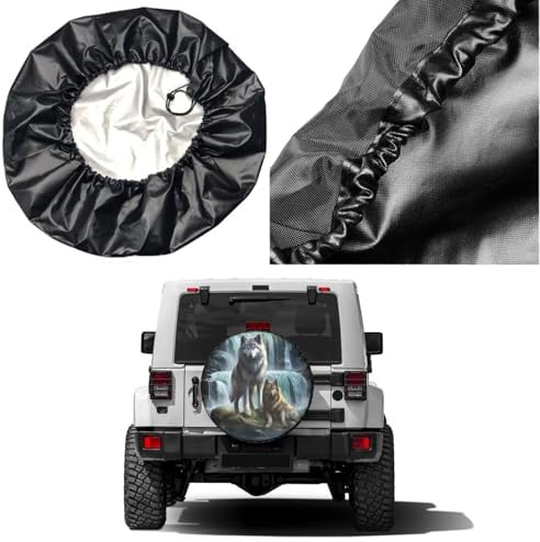 3D Printed Wolf Spare Tire Cover Dust-Proof Wheel Tire Cover Fit Trailer - Image 5