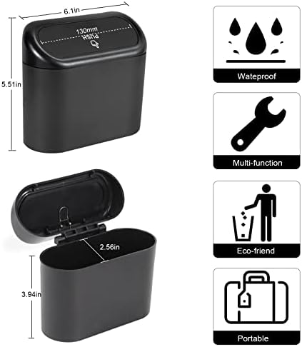 2 Packs Mini Car Trash Can Bin - Image 2