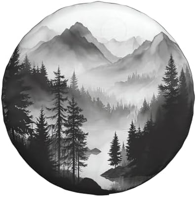 Mountain Lake Tree Landscape Spare Tire Cover Weatherproof Universal Wheel - Image 2