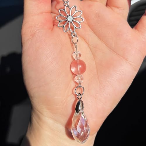 Car Rear View Mirror Accessories Dasiy Car Hanging Ornament, Crystal Rearview - Image 3