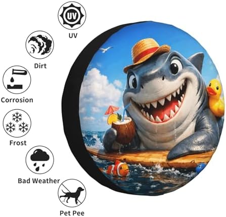 Shark Spare Tire Cover Weatherproof Wheel Protectors Universal Wheel Covers - Image 5