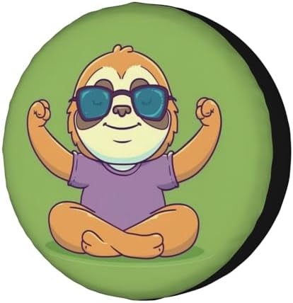 Sloth Yoga Spare Tire Cover Dust-Proof Wheel Tire Cover Fit Trailer, SUV and by Foruidea