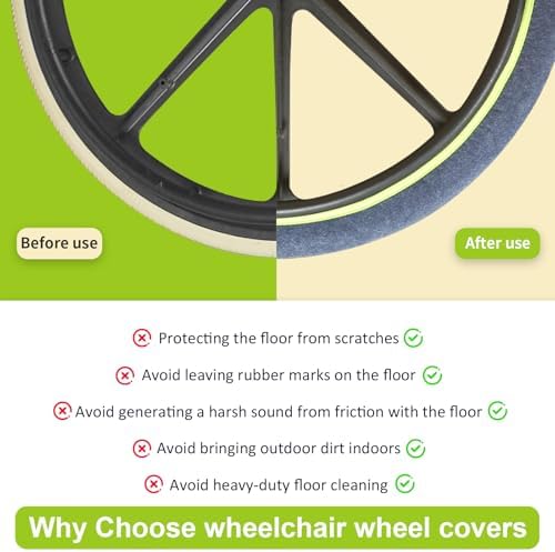 Wheelchair Tire Covers for Wheel to Protect Floors Carpets, Wheelchair - Image 2