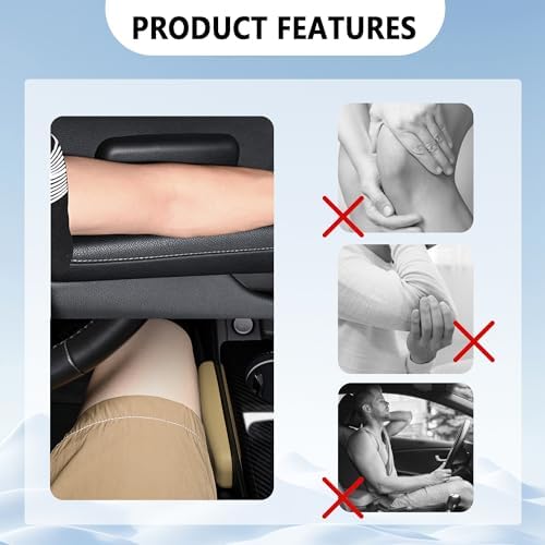 2PCS Car Arm Rest Cushion for Elbow, Soft Leather Car Door Armrest Pad - Image 5