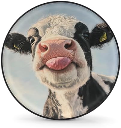 Spare Tire Cover for RV Trailer, Funny Animal Cows Waterproof Sun Leather Wheel by cfpolar