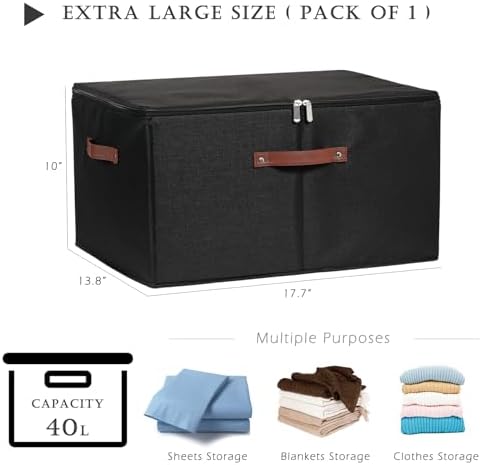 Storage Bins with Zipper Lids Decorative Lidded Baskets Boxes - Image 3
