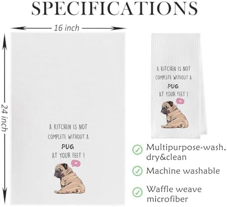 Funny Pug Dish Towels Set - Image 5