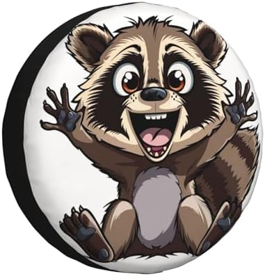 Funny Raccoon Spare Tire Cover Excited Racoon Wheel Protector - Image 2