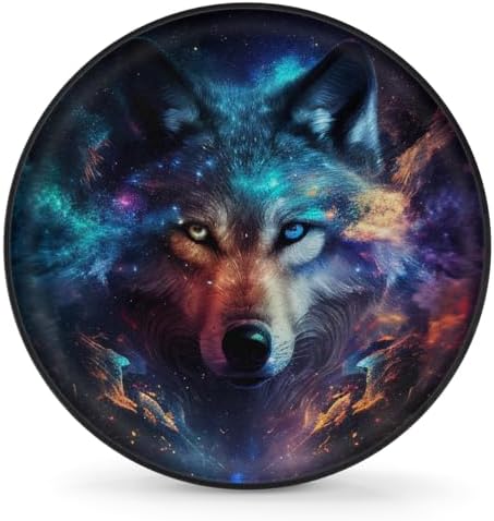 Wolf Spare Tire Cover 16in Spare Wheel Covers Tire Storage Cover by YoYoYuchong