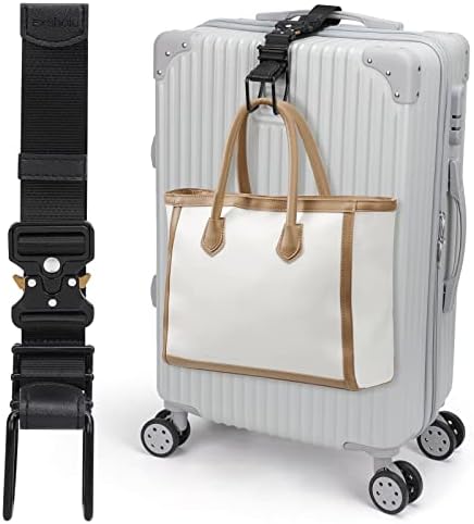 Luggage Hook Strap, Luggage J Hooks to Add a Bag Flight Attendant, Adjustable by Exshoiu