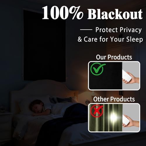 100% Blackout Magic Tape Stick On Curtains Window Shades Pull Down Blackout - Image 2
