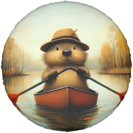 Funny Beaver Universal Spare Tire Cover, 17 Inch, Cute Waterproof Polyester by Unknown