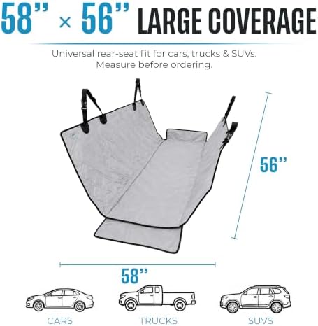 Bulldogology Dog Car Seat Cover Waterproof Heavy Duty Bench Dog Hammock - Image 5