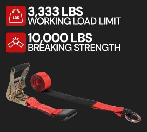 Mytee Products 8 Pack 2" x 120" Car Tie Down Straps - Image 3
