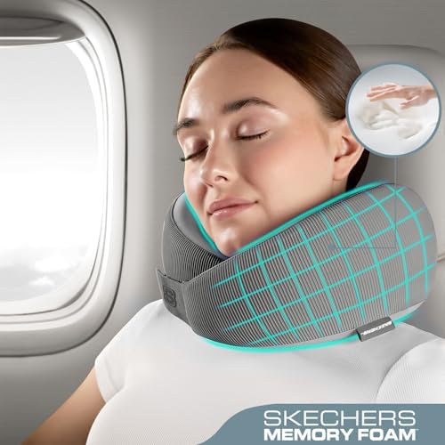Skechers Memory Foam Neck Pillow, Comfortable & Breathable Travel Pillow - Image 2