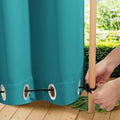 NICETOWN Outdoor Curtains Waterproof Fixed Bottom W52xL95 Peacock Teal by NICETOWN