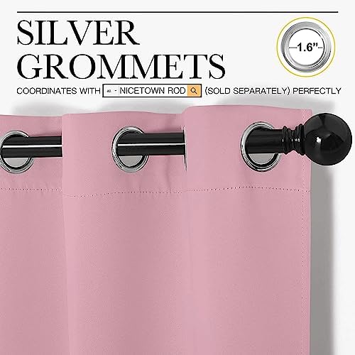 NICETOWN Crystal Pink Blackout Curtains 102" Long - Image 3