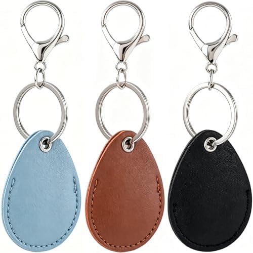 PAGOW 2.3x1.8in Key Fob Holder, PU Leather RFID Key Case Protector by PAGOW