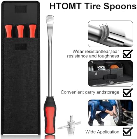 HTOMT 11.5" Tire Spoon Kit, Motorcycle Tire Changer Tire Removal Tool - Image 3