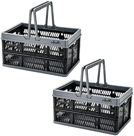 Small Plastic Baskets Black, Pack-2 Plastic baskets by ZHJINGYU
