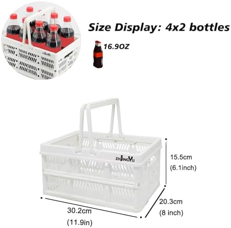 ZHJINGYU crates for storage, plastic baskets for organizing, collapsible - Image 2