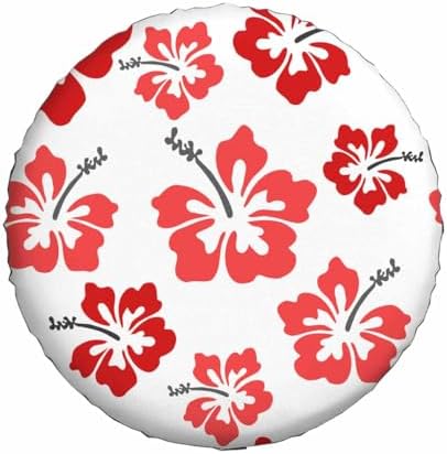 Pretty Hibiscus Spare Tire Cover Red Hawaiian Flower Aloha Blossom Funky Wheel - Image 2