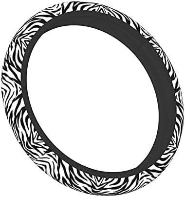 Zebra Steering Wheel Covers Non Slip Neoprene Stripe Pattern Steering Wheel by KUOAICY