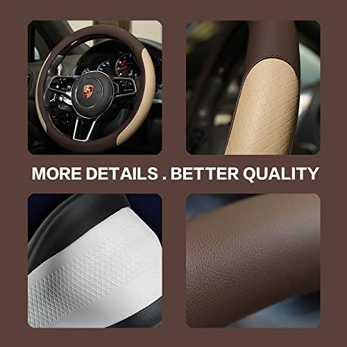 Steering Wheel Cover, Microfiber Leather Splicing - Image 5