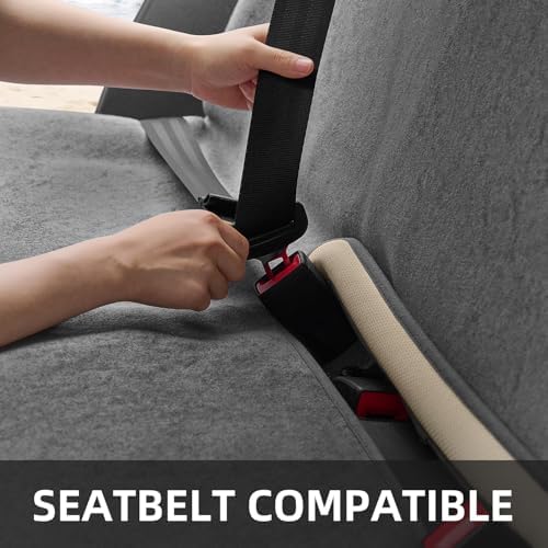 Waterproof Car Seat Cover Bench Grey Full Size Universal Fits Car Sweat Towel - Image 5