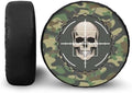 Camouflage Skull Spare Tire Cover PU Leather, Weatherproof Wheel Protectors by YGFLPPV