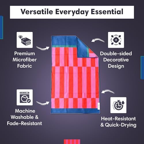 Double-Sided Microfiber Hand Towels, Waffle Kitchen Towels Set - Image 4