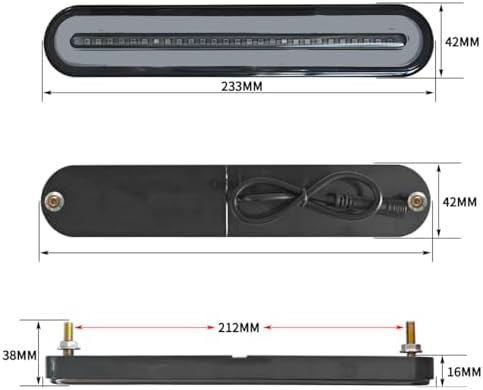 9 Inch Red Color Oval Cargo Carrier Stop Turn Signals Tail Light Light Kit - Image 2