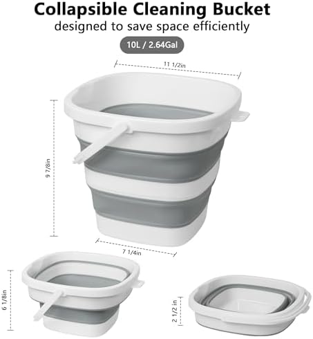 Collapsible Bucket, 2.6 Gallon 10L Mop Bucket - Image 2