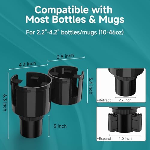 TYKOR Car Cup Holder Expander, 2 in 1 Adapter - Image 4