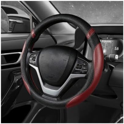 Car Steering Wheel Cover, 15 Inch Premium Leather Breathable Non-Slip Wheels by Unknown