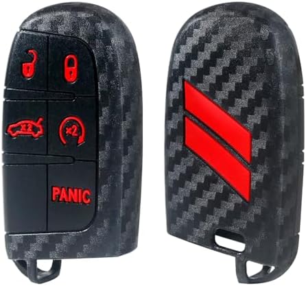 Key Fob Cover for Dodge Accessories 5 Button Key Fob Case by REMOCH