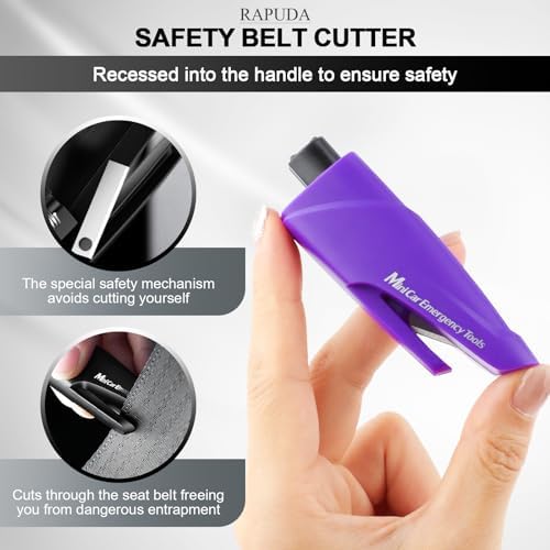 RAPUDA Window Breaker Seatbelt Cutter, 3-in-1 Mini Glass Breaker, 3 Pack Car - Image 4