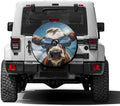 Cool Cow Wearing Sunglasses Spare Tire Cover by Foruidea